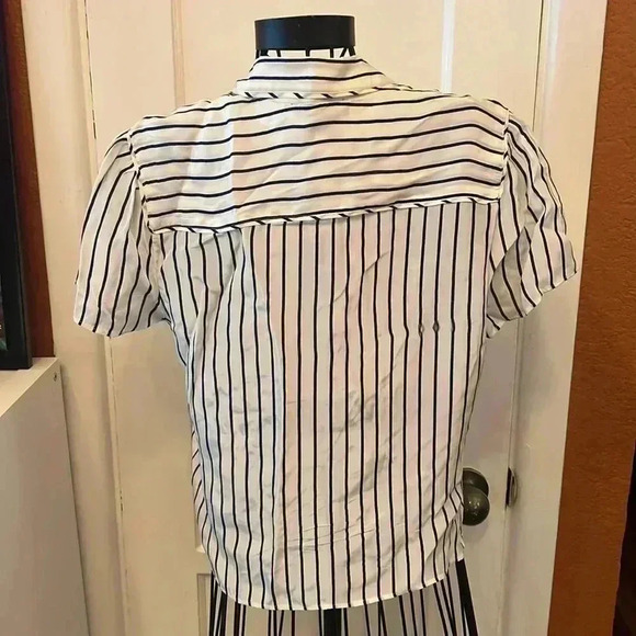 J Crew Sheer popover top in crepe de chine-Sz 2 - Picture 2 of 6